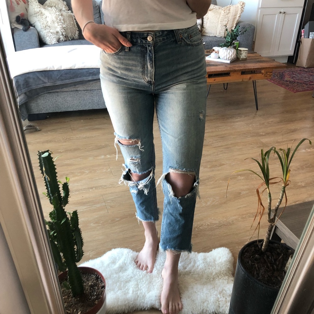 A&F High Rose Girlfriend Jeans
